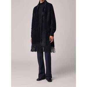 NEW SOIA&KYO danela knit scarfigan with fringe in black